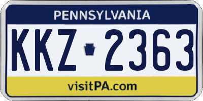 PA license plate KKZ2363