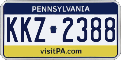 PA license plate KKZ2388