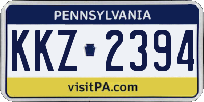 PA license plate KKZ2394