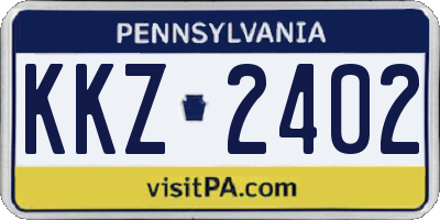 PA license plate KKZ2402