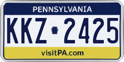 PA license plate KKZ2425