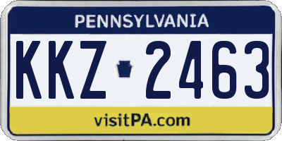 PA license plate KKZ2463