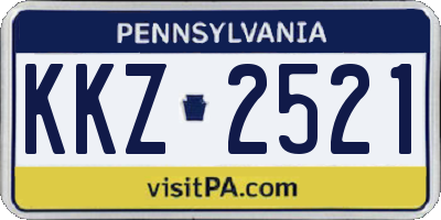 PA license plate KKZ2521