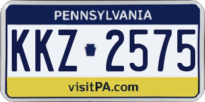 PA license plate KKZ2575