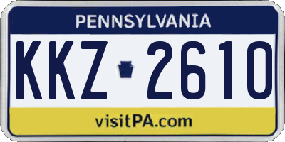 PA license plate KKZ2610