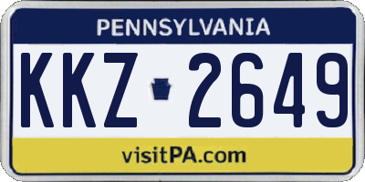 PA license plate KKZ2649