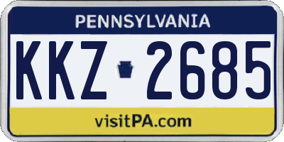 PA license plate KKZ2685