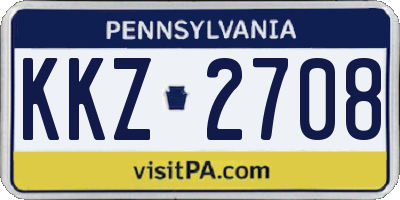PA license plate KKZ2708