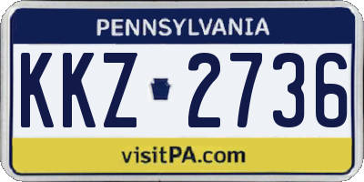 PA license plate KKZ2736