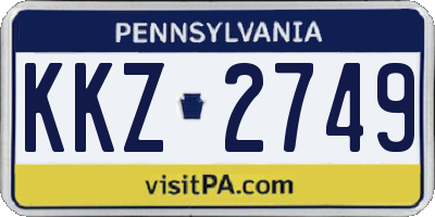PA license plate KKZ2749