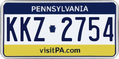 PA license plate KKZ2754