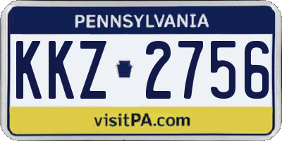 PA license plate KKZ2756