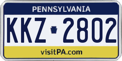 PA license plate KKZ2802