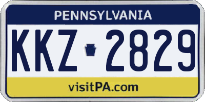 PA license plate KKZ2829