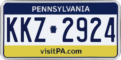 PA license plate KKZ2924