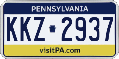 PA license plate KKZ2937