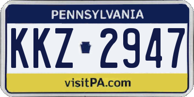 PA license plate KKZ2947