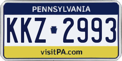 PA license plate KKZ2993