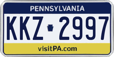 PA license plate KKZ2997