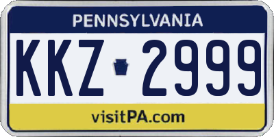PA license plate KKZ2999