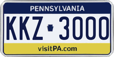 PA license plate KKZ3000