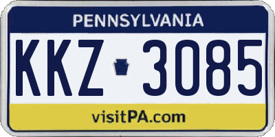 PA license plate KKZ3085