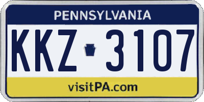 PA license plate KKZ3107