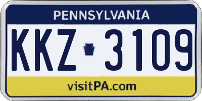 PA license plate KKZ3109