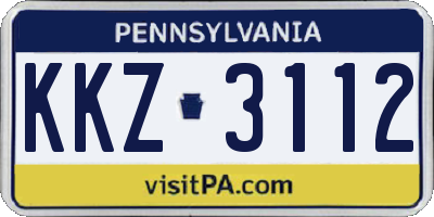 PA license plate KKZ3112