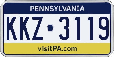 PA license plate KKZ3119