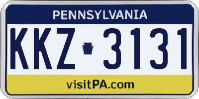 PA license plate KKZ3131