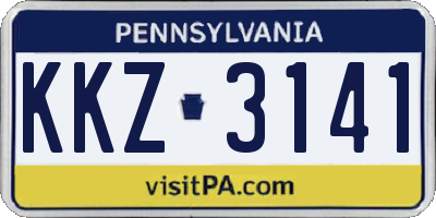 PA license plate KKZ3141