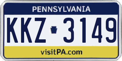 PA license plate KKZ3149