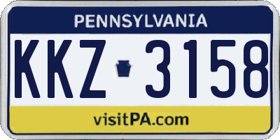 PA license plate KKZ3158