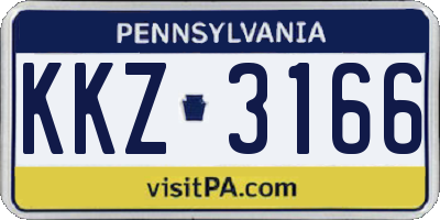 PA license plate KKZ3166