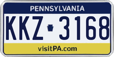PA license plate KKZ3168