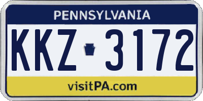 PA license plate KKZ3172