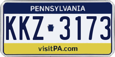 PA license plate KKZ3173
