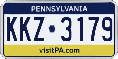 PA license plate KKZ3179