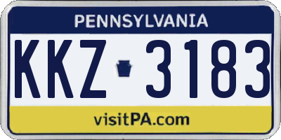 PA license plate KKZ3183