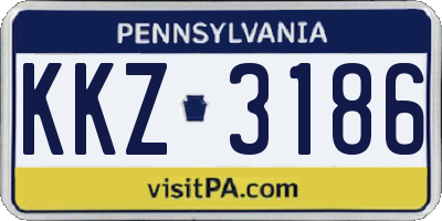 PA license plate KKZ3186