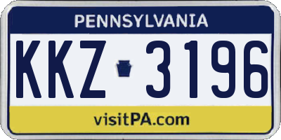 PA license plate KKZ3196