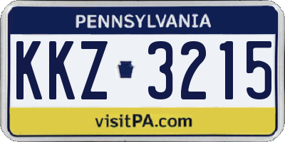 PA license plate KKZ3215