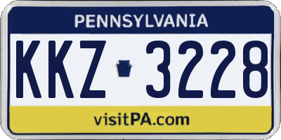 PA license plate KKZ3228