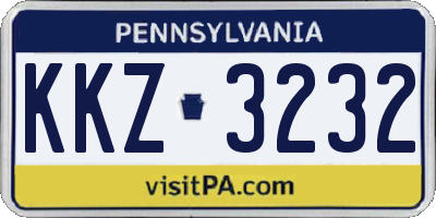PA license plate KKZ3232