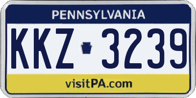 PA license plate KKZ3239