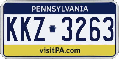 PA license plate KKZ3263