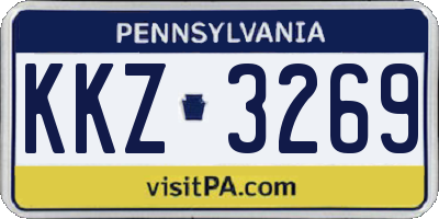 PA license plate KKZ3269