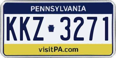 PA license plate KKZ3271