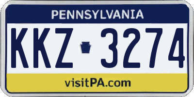 PA license plate KKZ3274
